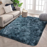 Blue Fluffy Carpets 1.3m x 2m